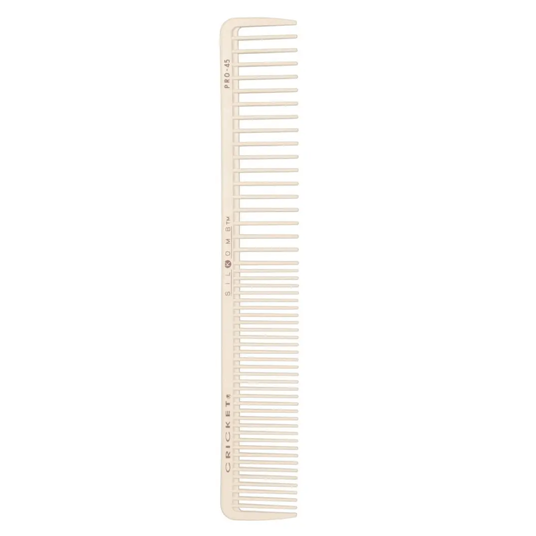 Silkomb Pro-45 All Purpose Comb with Two Distinctive Teeth Patterns for Sectioning and Detangling Japanese Made Cricket's Silicone Comb
