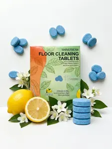 12pcs Floor Cleaning Tablets  For Wood Tile Marble Quick Dry No Residue 12 Tablets Lemon Scent