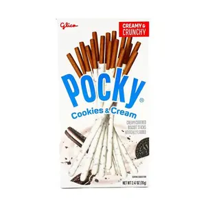 Glico Pocky Cookies & Cream Sticks - 70g, Chocolate Cookies with Cookie Crunch, Ready-to-Eat Snacks