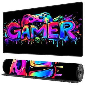 BHJLAXR Gamer Pattern Mouse Pad, Made for Gaming, 1 Count Rectangle Gaming Mouse Pad, Anti-slip Mousepad, Office Desk Keyboard Mouse Mat for Home Office Game Room Desk