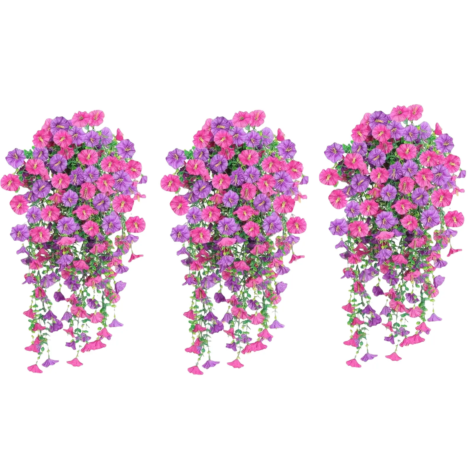 Decorative Artificial Flower Set - 2/3/4 Hanging Mixed Textile 31 Inches Morning Light Blooms & Eucalyptus Leaves, UV-Resistant Outdoor Picks, DIY Farmhouse Party Accents, Artificial Faux Plants for Balcony Decor