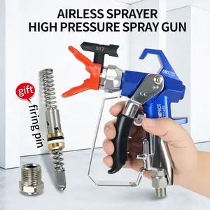 ZHUITU G5-MAX Airless Paint Spray Gun, Stainless Steel High-Pressure Professional Power Tool with 360-Degree Rotatable Connector, Safety Lock, Tungsten Nozzle for Wall, Cabinet Coating