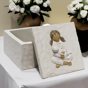 New Resin Pet Urn Box Puppy Cat Memorial Box Dog Kitten Angel Cremation Coffin Box Urn Box
