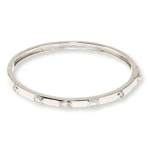 Radiance by Absolute™ Sterling Silver Multi Cut Bangle Bracelet