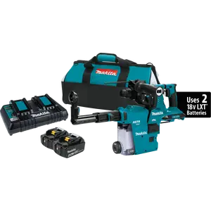 Makita (XRH10PTW) LXT Brushless 1-1/8" SDS-PLUS Rotary Hammer Kit, w/HEPA Dust Extractor (5.0Ah)