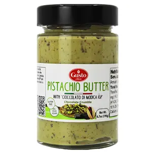 Gusto Etna Sicilian Pistachio & Chocolate Crunch Spread (28% Pistachio) – 190g / 6.7 oz