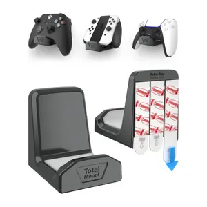Total Mount Controller Wall Mounts (2-Pack) - Non-Slip Pads & Removable Adhesive for Xbox, PS5, PS4, and Nintendo - Wall-Friendly Holders