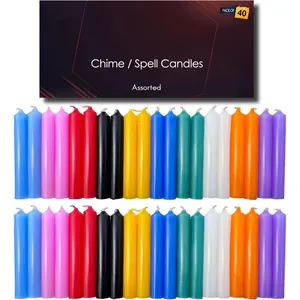 - Spell & Chime Candles (40 Assorted Color) - 4" x 1/2"  Mini Taper Candles for Rituals, Birthdays, Altar, Spells, Chime Candles (Assorted)