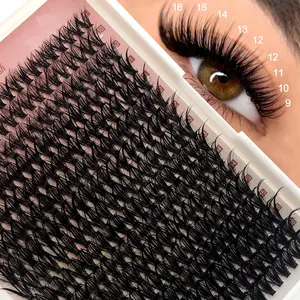 320PCS Individual Lash Clusters Large Capacity 40D D Curl 9-16mm DIY Lash Clusters Natural Look&Extra Thick&Wispy&Ultra Soft&Super Light Reusable Individual Segmented False Eyelashes Eyelash Extension