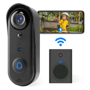 2.4G WiFi Smart Wireless Doorbell Camera for Fall Gift, 1080P Smart Ring Camera Doorbell, Two-way Audio, Night Vision, Alerts, Indoor/Outdoor Surveillance Camera, Summer Safety Supplies, Samrt Camera