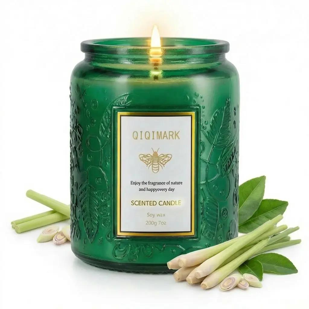Large Smokeless Aromatherapy Scented Candle - Tropical Fruit & Fresh Botanical Fragrance, Soy Wax Blend Glass Jar Candle, Up to 40 Hours Burn Time, Home Decor, Room Decor Gift