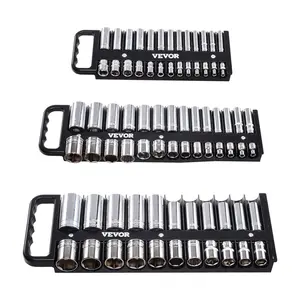 VEVOR Portable Socket Organizer Set 3PCS 76-Clip Magnetic Socket Tray Metric/SAE