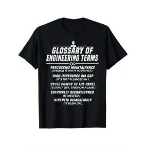 Glossary of Engineering Terms Funny Engineer Definitions T-Shirt 180g