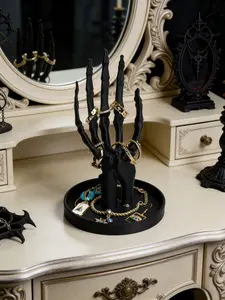 Gothic Demon Hand Jewelry Stand, Twisted Bone Design, Creative Jewelry Holder Organizer, Gothic Vanity Display Piece, Dark Style Decorative Item