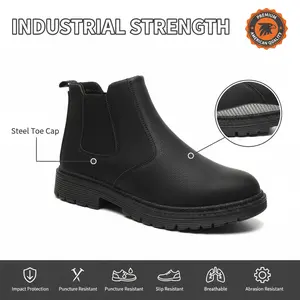 Puncture-Proof Splash-Proof Safety Shoes Unisex Chef Work Shoe Waterproof Smash-Proof Breathable Anti-Slip Durable Outdoor Comfortable