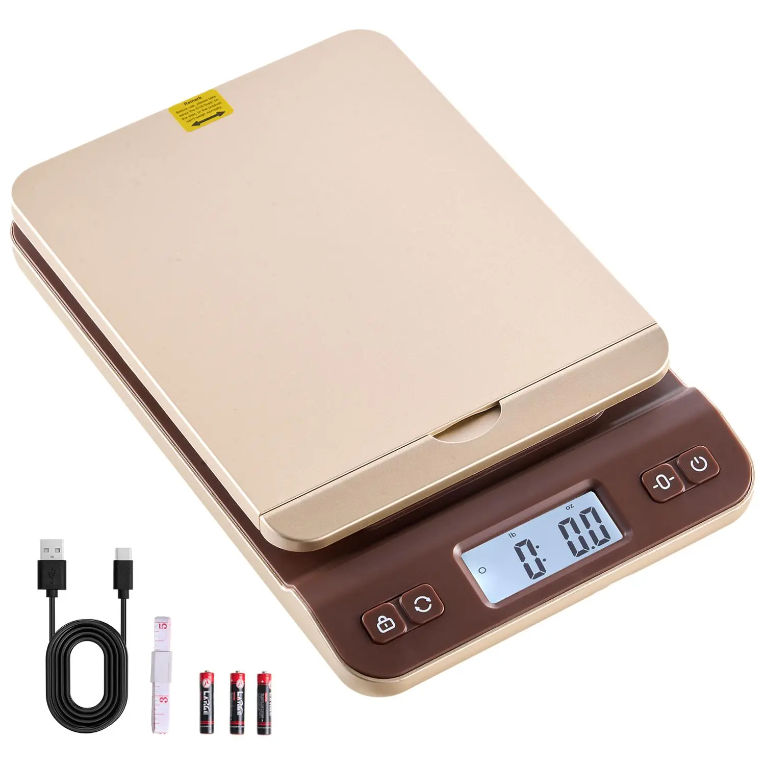 VEVOR Digital Postal Shipping Counter Scale - 0.1 oz Accuracy, 88 lbs Capacity, 2-in-1 Tare & Hold, Auto-Off, Foldable Flip Cover, Durable & Stable ABS Plastic Build, Easy Calibration, Included Battery, Unit Switch for Home, Small Businesses