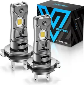 Rimthin H7 Fog Light Bulbs, 32,000LM Super Bright 1:1 Mini Size, 6000K Cool White Fog Lights with Cooling Fan, Plug and Play, Pack of 2