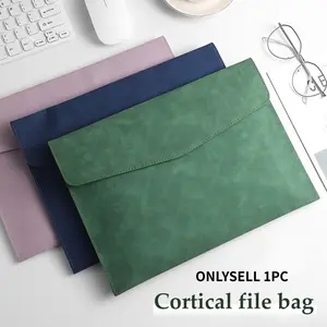 Leather A4/A5 File Bag Waterproof File Organizer Durable Large Capacity Document Folder Business Office School Paper Storage Supplies Office Stationery Supplies Office Accessories