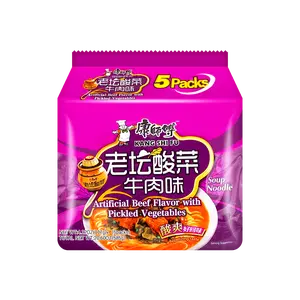 MASTER KONG Instant Noodles Old Vinegar Pickled Cabbage Beef Flavor 5-Pack 117g