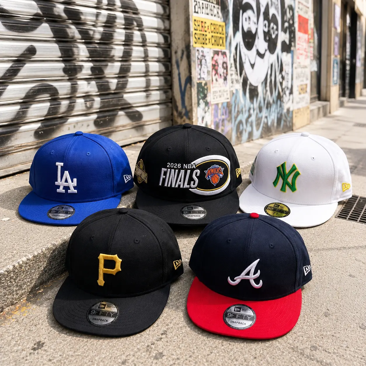 MLB & NBA Snapback Hat Collection – LA Dodgers, NY Yankees, Atlanta Braves, Pittsburgh Pirates & Knicks Flat Brim Adjustable Caps