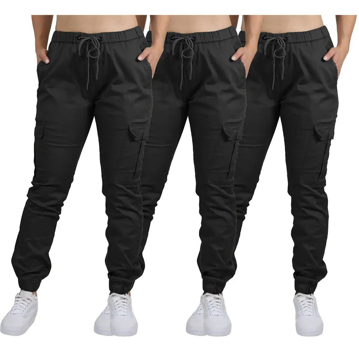 Versatile 3-Pack Women's Cotton Flex Stretch Cargo Hiking Combat Quick Dry Jogger Pants (Sizes, S-2XL), tailored comfort, sleek line, flattering drape, versatile piece, trending now