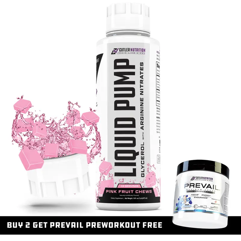 Cutler Nutrition Liquid Pump Caffeine Free Pre-Workout Supplement with Glycerol & Arginine Nitrates for Muscle Pumps and Hydration - Gym