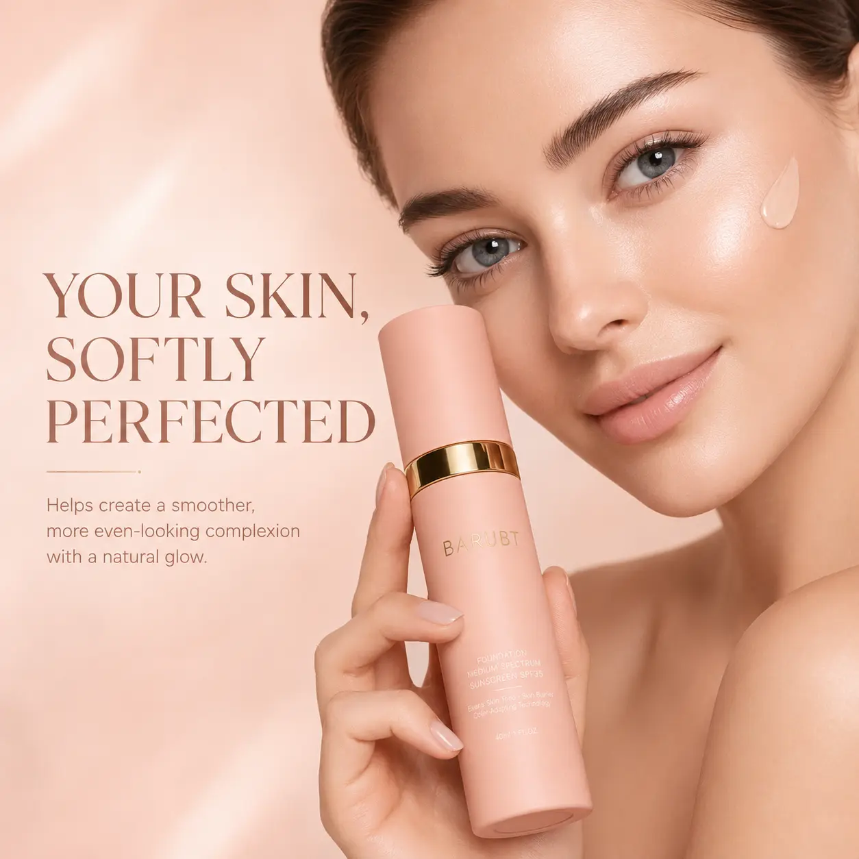 Effortless Glow with BARUBT Microbe Liquid Foundation – Full Coverage,, Stays Put Without Fading or Settling into Lines