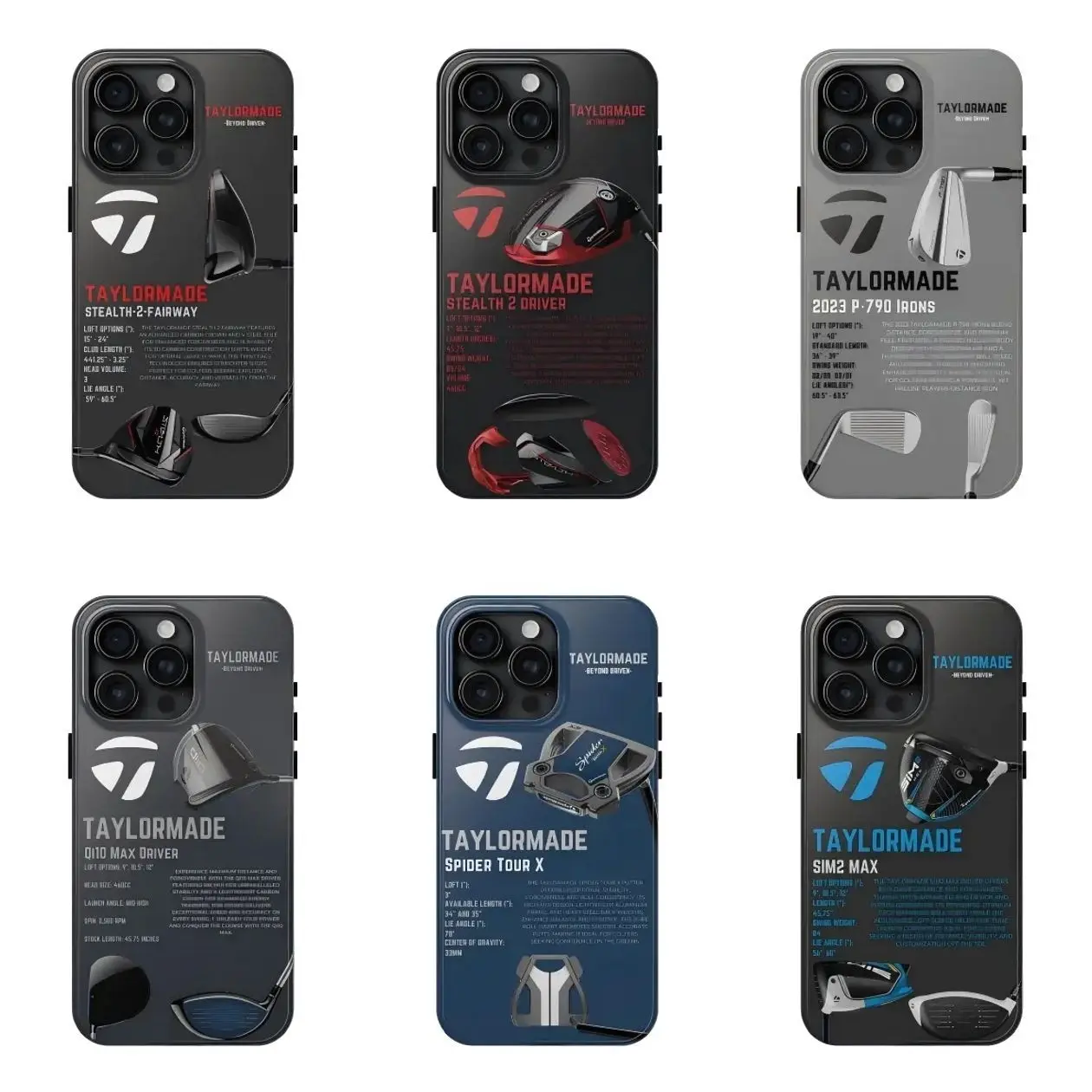 TaylorMade Golf Phone Case, Golf Club Aesthetic Phone Cover iPhone 11, 12, 13, 14, 15, 16, 17 & Samsung Galaxy