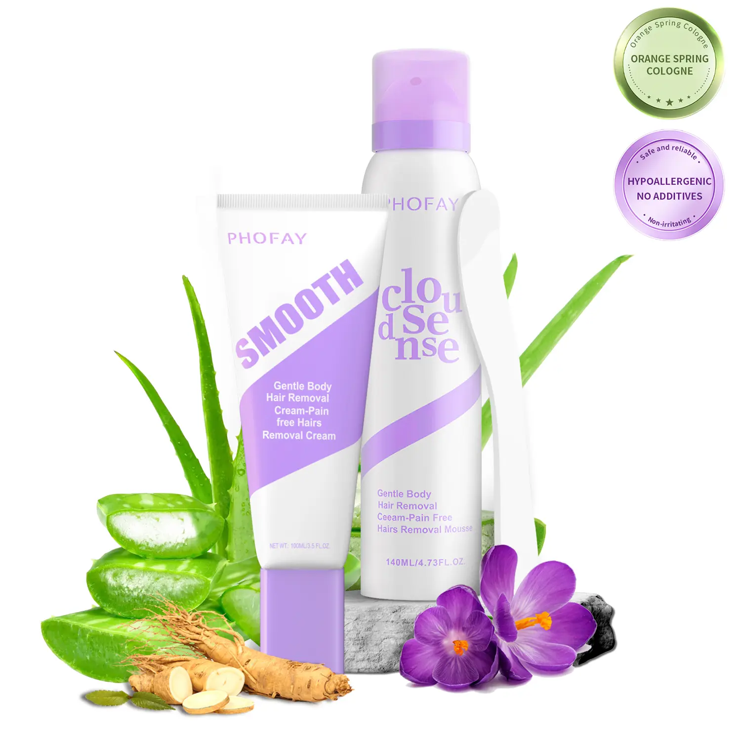 Bikini Pain-Free Hair Removal Cream for Sensitive Skin, Hypoallergenic Formula-Gentle & Fast-Acting Depilatory with Citrus Scent, Aloe & Hyaluronic Acid for Soothing Care, Suitable for Men & Women
