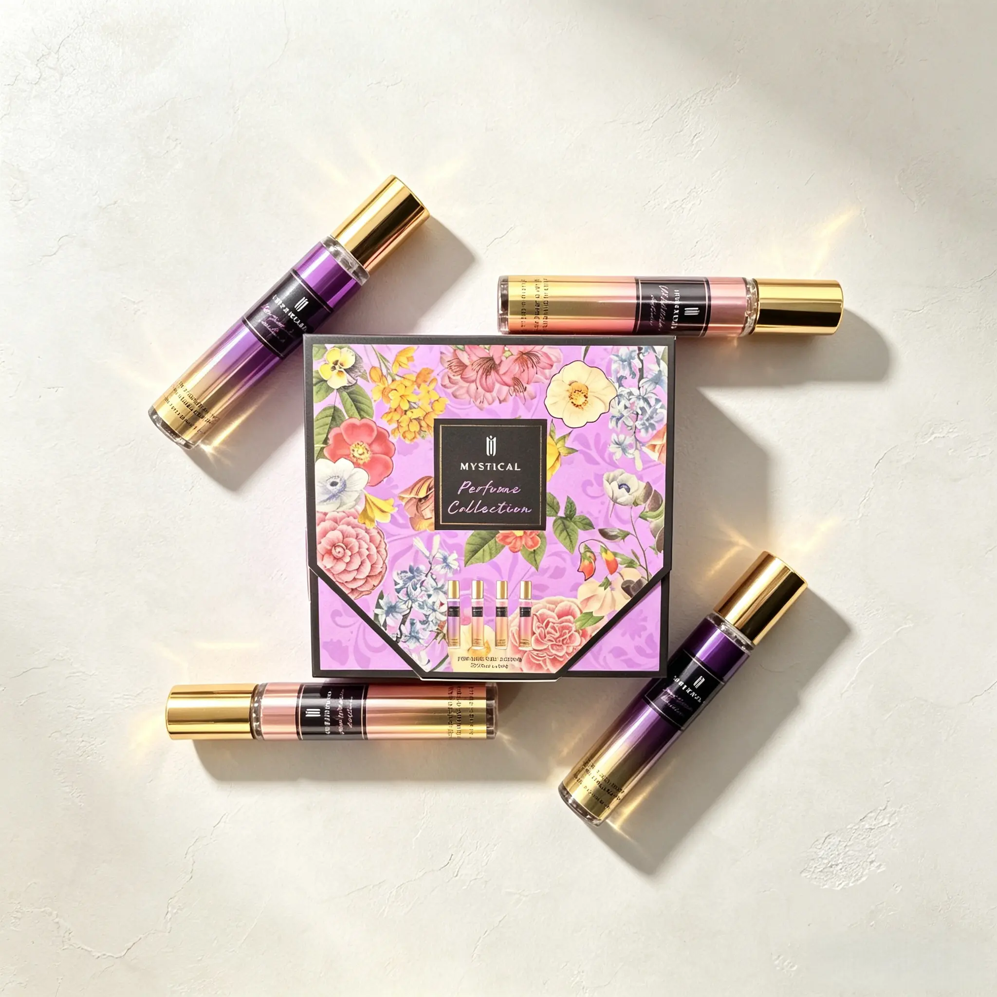MYSTICAL 4-Piece Unisex Fragrance Set | Eau de Parfum Gift Box with Sweet & Floral Notes | Everyday Scent Wardrobe
