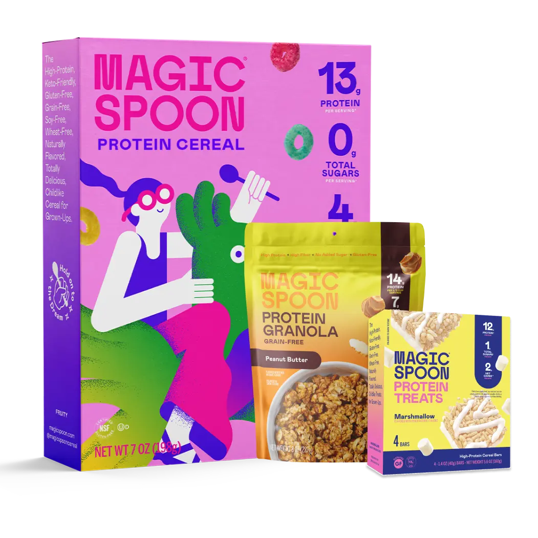 Magic Spoon Fruity Protein Cereal, Granola & Treats Bundle, High Protein, Low Sugar, Keto-Friendly, Gluten-Free Snack Bar & Breakfast Cereal Pack Healthy