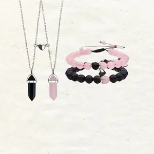 4 Pcs Set Magnetic Couple Matching Split Sun and Moon Necklace Heart Necklace --for Men Women Bohemian Charm Sun Moon Necklace for Friendship  Jewelry Gift