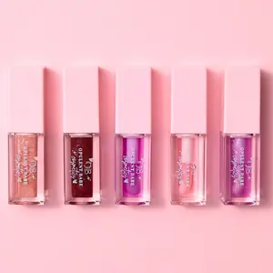 MEGA Luxury Lip Oil Bundle - 5 Full-Size Lip Oils in Floral & Fruity Scents with Cherry Watermelon Yummy Maple & Rosa for Glossy Hydration & Moisturizing Formula