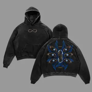 Satoru Gojo The Honored One Vintage Washed Oversized T-Shirt & Hoodie – JJK Anime Double Printed Graphic Tee, Anime Streetwear Casual, Heavy Cotton Unisex Top, Infinite Void, Gift for Jujutsu Kaisen Fans