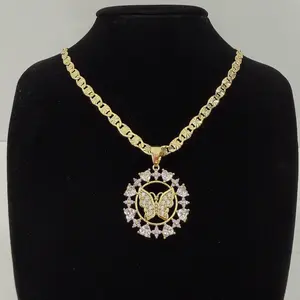 Animal Heart Necklaces Elephant Dolphin Turtle Butterfly 14k Gold Plated Non-Tarnish Necklace