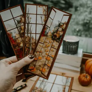 3 Pack Autumn Spooky Season Window Bookmarks Laminated High-Quality Gloss Paper. RusticPagesCo.