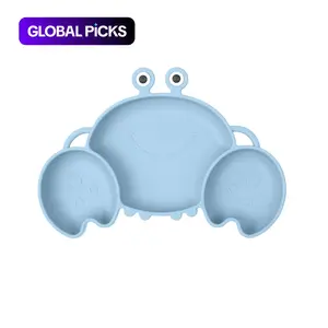 Silicone Crab Design Suction Cup Bowl, 1 Count Baby Feeding Bowl, Anti-drop Integrated Suction Cup Bowl, Baby Dinnerware, Baby Utensils, Play Food Tableware #GLOBAL PICKS