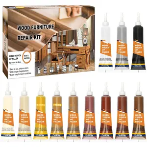 Furniture Repair Kit, 12 Colors  Repair Kit,  Touch up Fillers, Repair Scratch, Cracks, Discoloration for Wooden Cabinet, Floor, Door, Table Surfaces  Filler