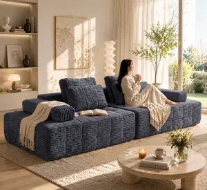【Father's Day】 Modular Sectional Boneless Sofa,Oversized Chaise Lounge with Deep Seats, Modular Cloud Sleeper Sofa, No Assembly Required, Free Combination, Modern sectional couch.boneless sectional couch. living room furniture ou