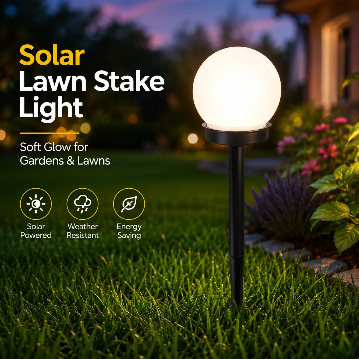 Solar Round LED Landscape Pathway Lights Waterproof Outdoor Garden Lawn Lamp for Patio Yard Walkway Decoration