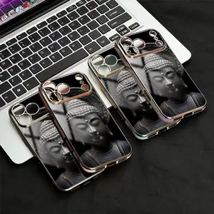 Buddha Statue Phone Case，Religious Zen Style for iPhone 17 16 15 14 13 12 11 Plus Pro Max，Spiritual Serenity Gift a2