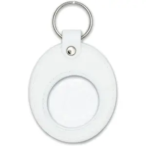 Holder  | Displays Both Sides of Sobriety Chips, Medallions,  , and s | Also Fits  Airtag |  Scratchproof Soft  Key Ring (White)