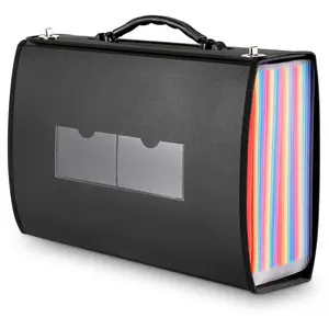 Portable Expanding File Folder with Handle, Accordian File Organizer, 24 Pockets Document Organizers for A4 /Letter/Legal Size, Expandable Filing Box, Accordion Folders for Document Paper Bill Receipt