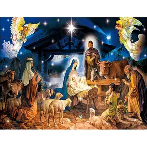 7X5FT Christmas Decoration Christmas Religious Backdrop Holy Nativity Photography Background