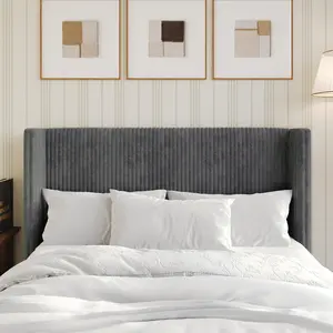 Favorer Lenox Upholstered Wingback Headboard, Soft Corduroy, Easy to Assemble