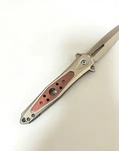 Outdoor  knife, EDC  knife, high-strength steel blade, peach wood handle, suitable for camping, fishing, outdoor sports, holiday gift One-Handed Button Lock Pocket Powerful Stream Bear Spray with Holster Multifunctional Folding Tool man