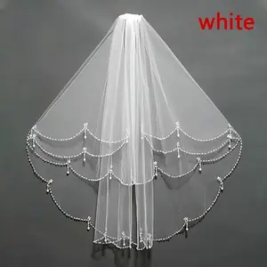 1 piece of elegant beaded bridal veil - Exquisite tulle paired with beautiful beadwork, a romantic wedding accessory, suitable for brides, balls, photography and special occasions, enhancing evening wear, high-end craftsmanship