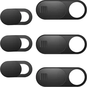 Laptop Camera Cover Slide 6 Pack Ultra Thin Webcam Cover for Laptop Desktop PC Tablet Smartphone Protect Privacy Security Black