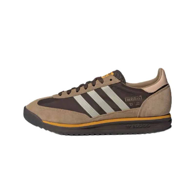 Adidas SL 72 RS Men’s Classic Athletic Trainer - Brown Putty Grey Yellow, Sports Shoes, Walking Shoes, Daily Casual Fashion Footwear, Running, Street Style, Soft Suede, Gum Sole, Retro Look, Everyday Wear, Sneaker Inspiration, Earthy Modern Tones, Nylon