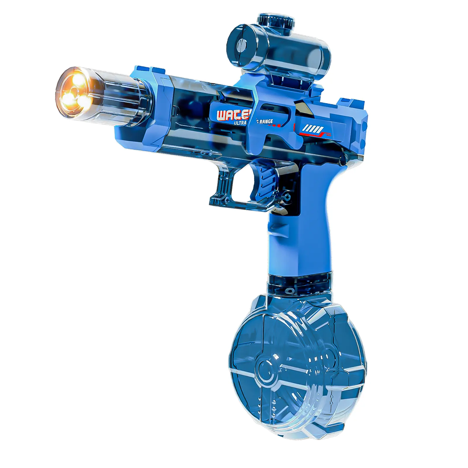2026 New Blue Rechargeable Battery Electric Water Blaster - Recharge & Play, Longer Play Time, 8M Spray Range, 1-Button Operation, LED Light Effect, CPC Certified Pool & Beach Toy for Ages 14+, Cool Boy Gift